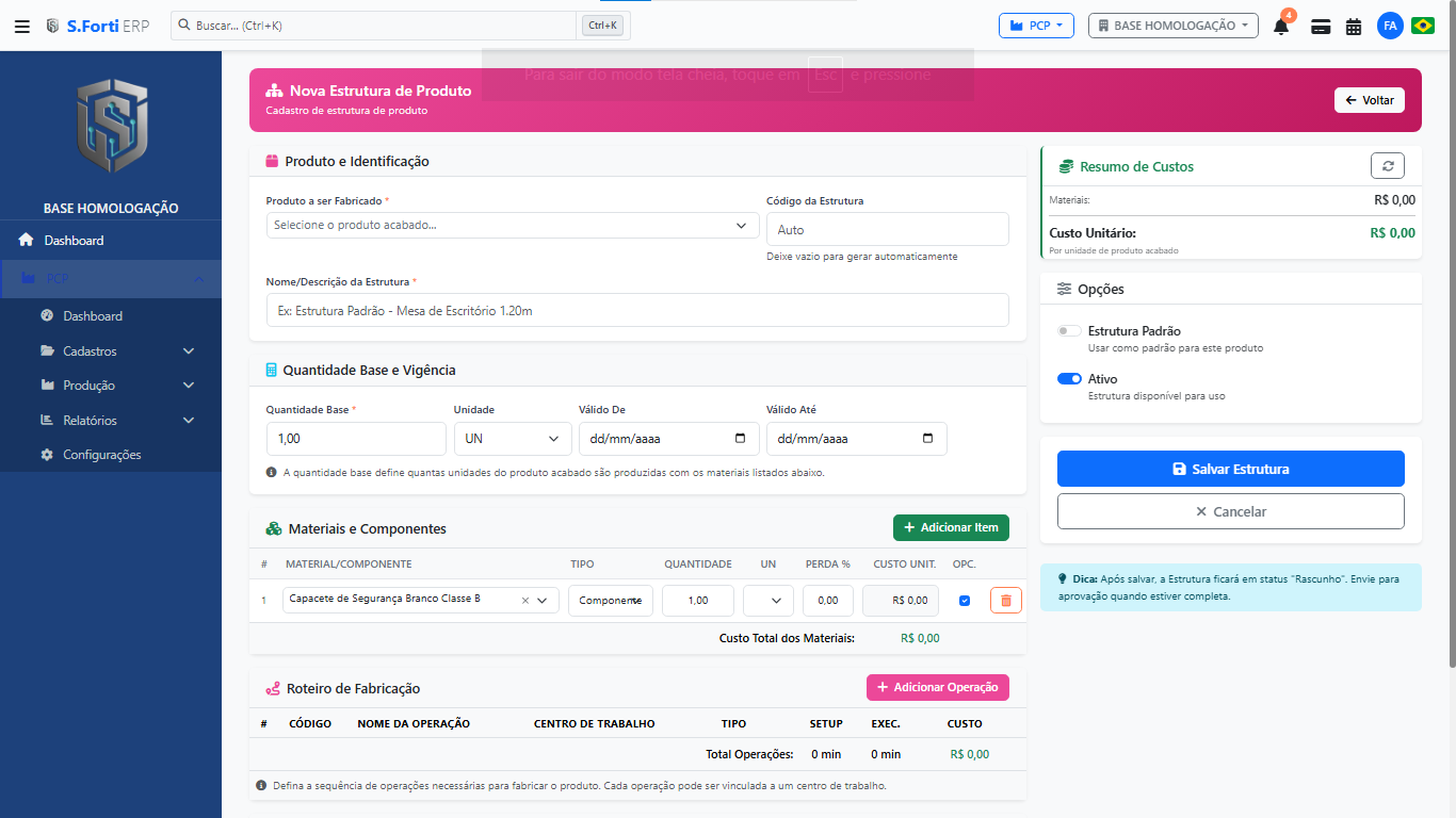 MRP — PCP | S.FORTI ERP